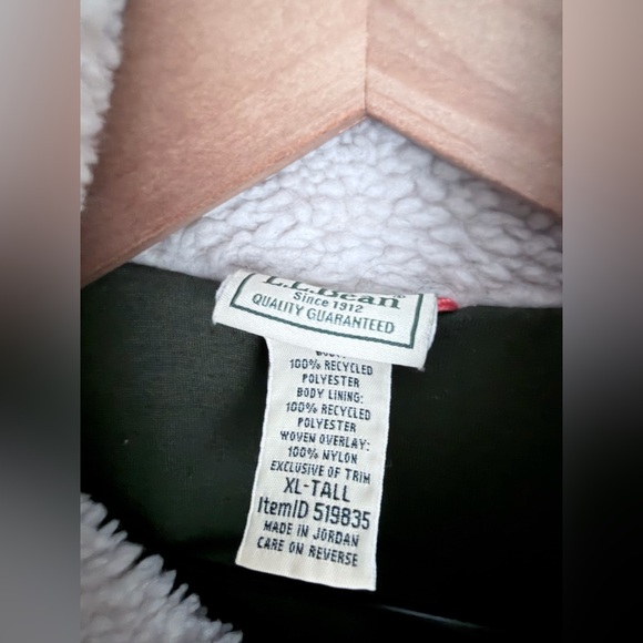 L.L. Bean Men's Sherpa Fleece Full Zip Vest XL tall Outdoor Hiking Fall Warm - Picture 3 of 5